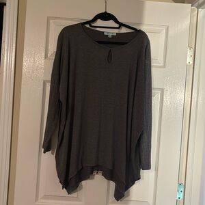 NWOT tags she and sky grey tunic with lace detailing on the back